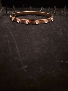 Michael Kors Rose Gold Crystal Station Bangle Bracelet